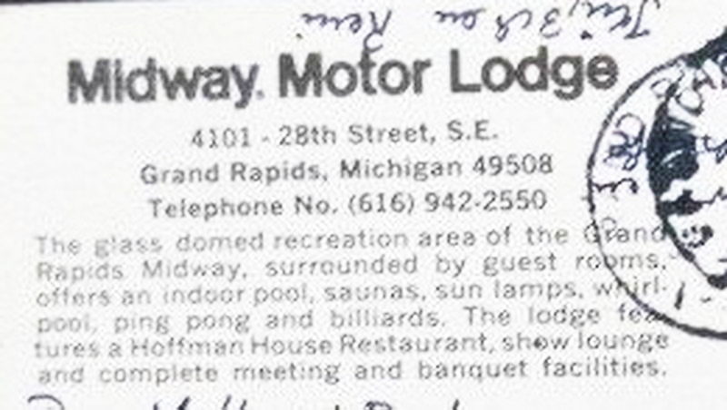Midway Motor Lodge - Postcard For Grand Rapids Location (newer photo)